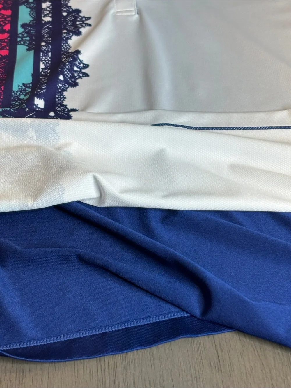 💙 EP Pro Women’s Golf Polo XL Navy Pink White Stretch Performance Top 💙 - Picture 9 of 10